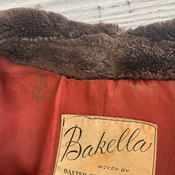 Vintage 1950s 60s MCM Chocolate Brown Faux Fur Teddy Coat - Picture 12 of 16